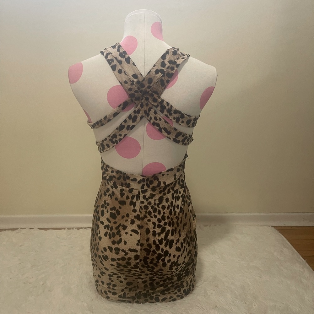 Cheetah print bodycon dress - size medium